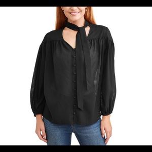 Women’s Tie Front Top, Relaxed Fit